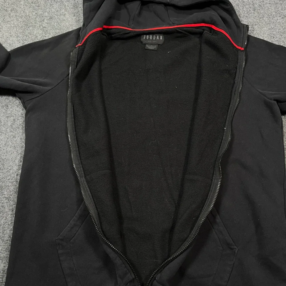Jordan Jumpman Air Full Zip Hoodie Men XL Fleece Raglan Black StreetWear Hip Hop